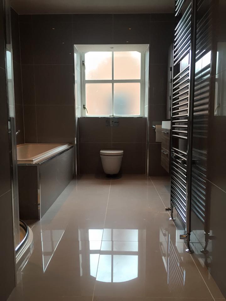 Gloss grey bathroom design - Lisburn