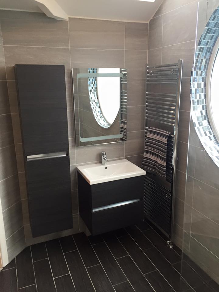 Mosaic window bathroom makeover Belfast