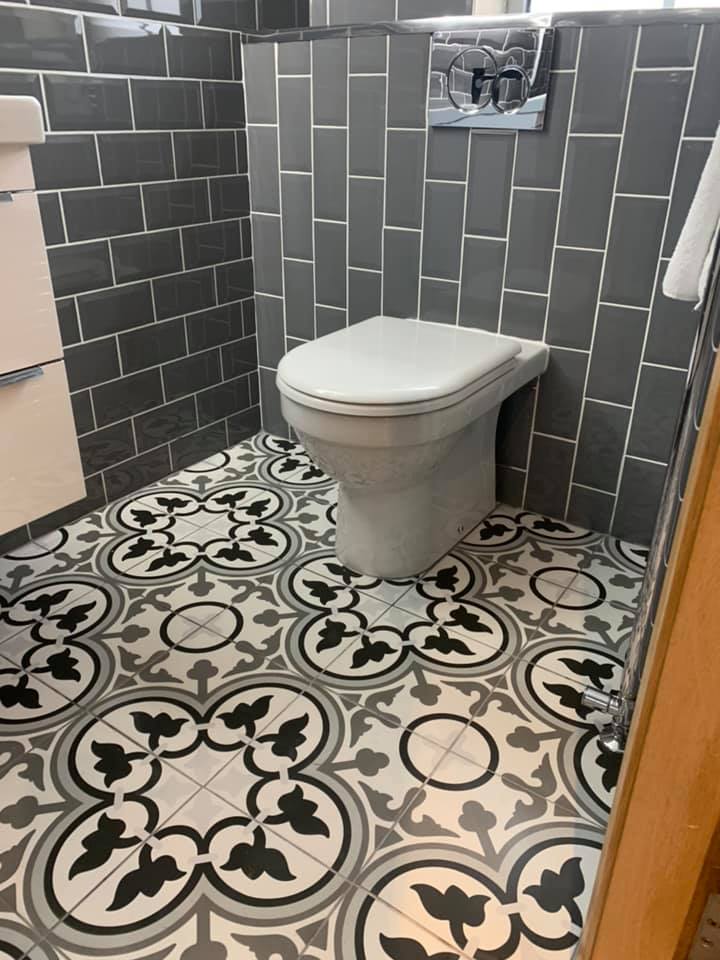 Black and Grey Traditional Wetroom